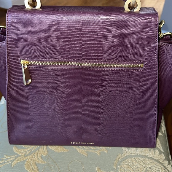 Z Spoke By Zac Posen Eartha Hinged Top Handle Plum RETIRED color 🖤 EUC - Picture 7 of 16